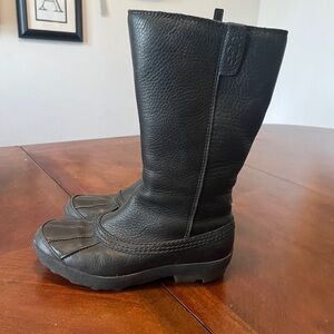 Ugg Belfair Brown Leather Suck Boots Fleece Lined Side Zip size 5.5